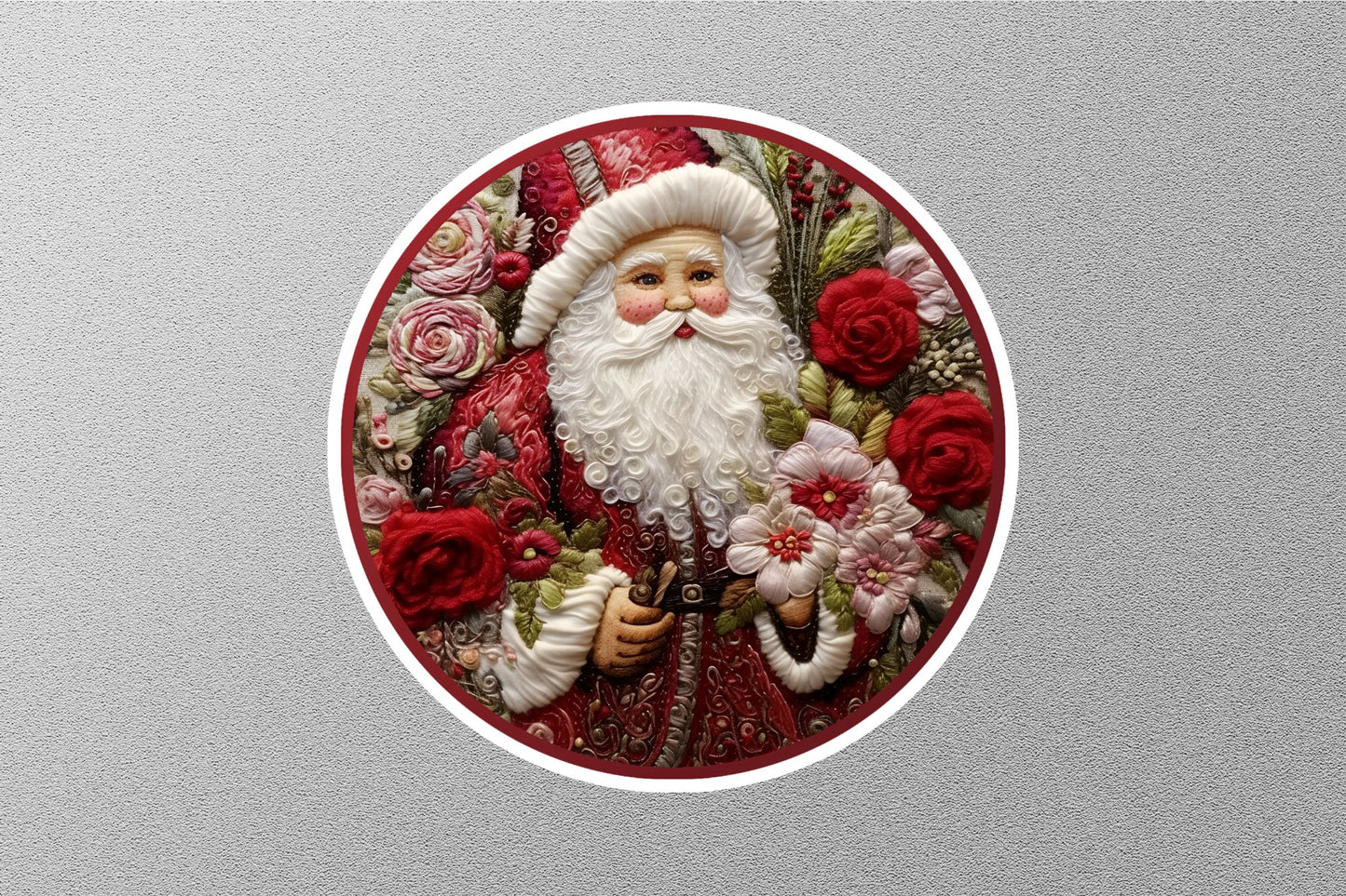 Wholesale Cross Stitch Santa Christmas Sticker