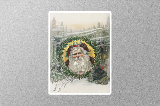 Wholesale Vintage Santa Claus's Face Christmas Sticker