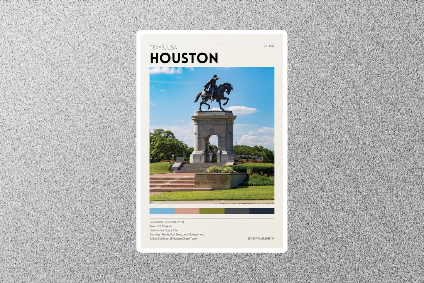 Houston USA Travel Sticker