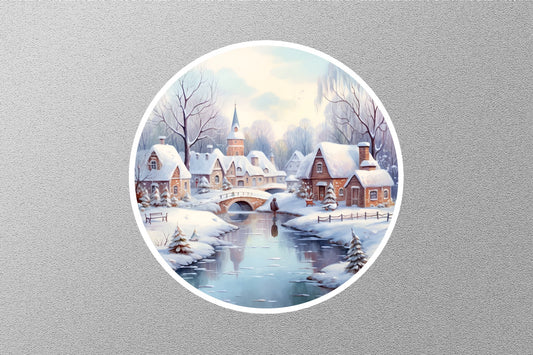 Snow House Christmas Sticker