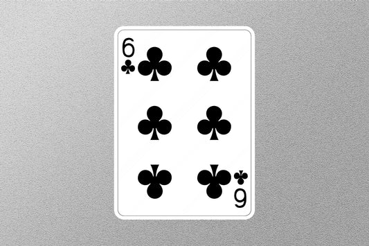 6 Of Clubs Cards Sticker
