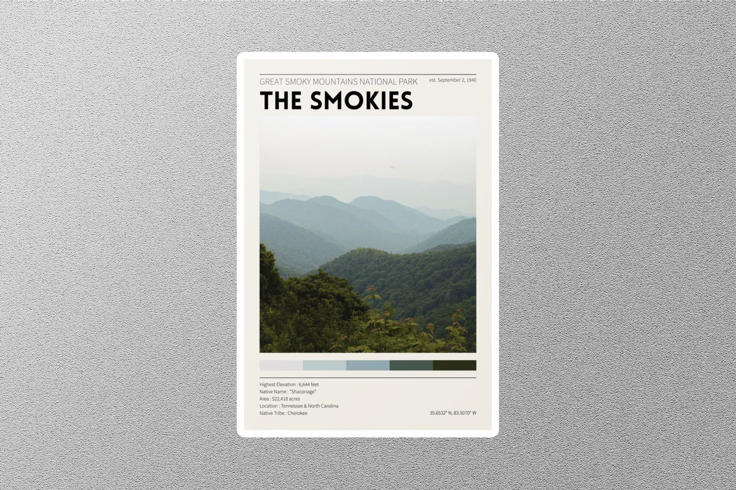 The Smokies Travel Sticker