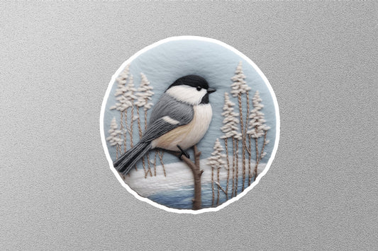 Wholesale Black-Capped Chickadee Winter Holiday Sticker