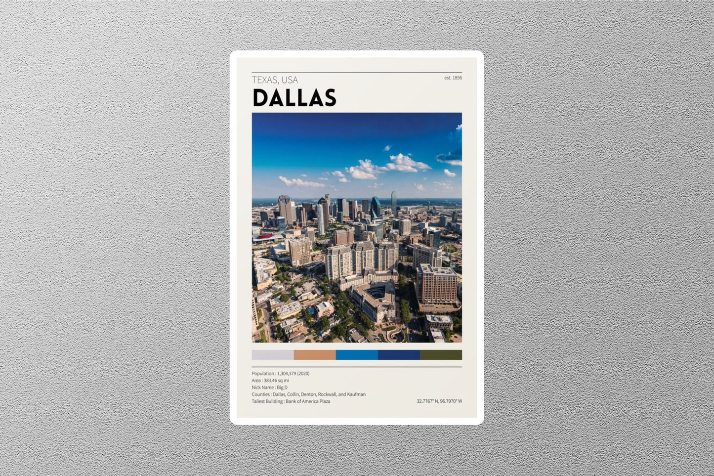 Dallas USA Travel Sticker