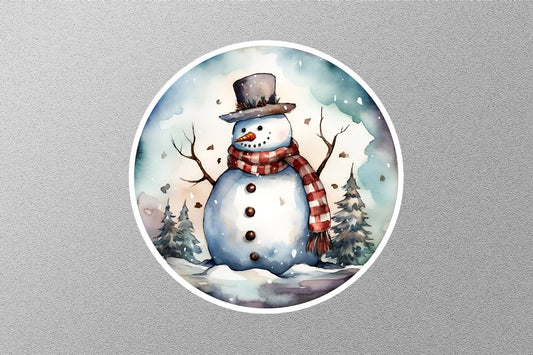 Cute Snow Man With Head Christmas Sticker