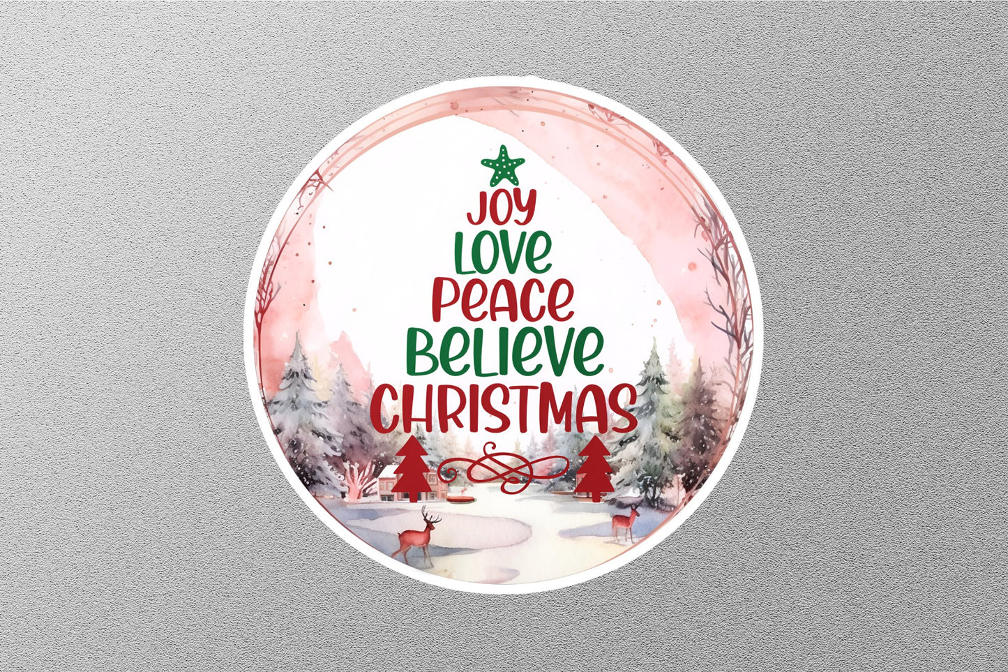 Wholesale Joy Love Believe Christmas Sticker