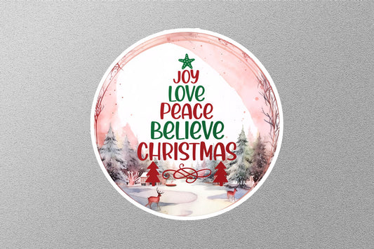 Joy Love Believe Christmas Sticker