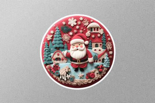 Cartoon Santa Winter Holiday Sticker