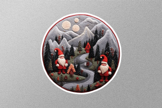 Two Santa's In One Frame Winter Holiday Sticker