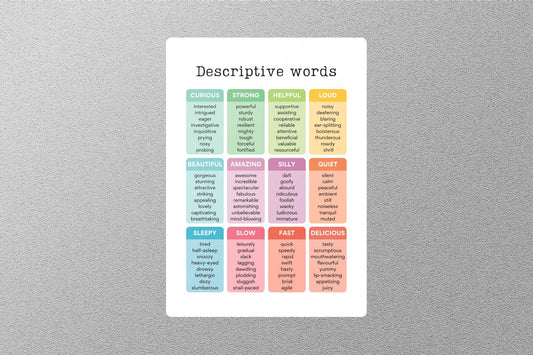 Descriptive Words Education Sticker