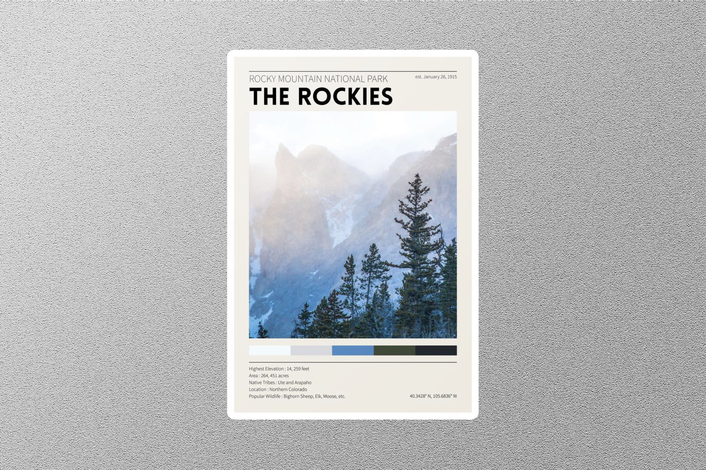 The Rockies USA Travel Sticker