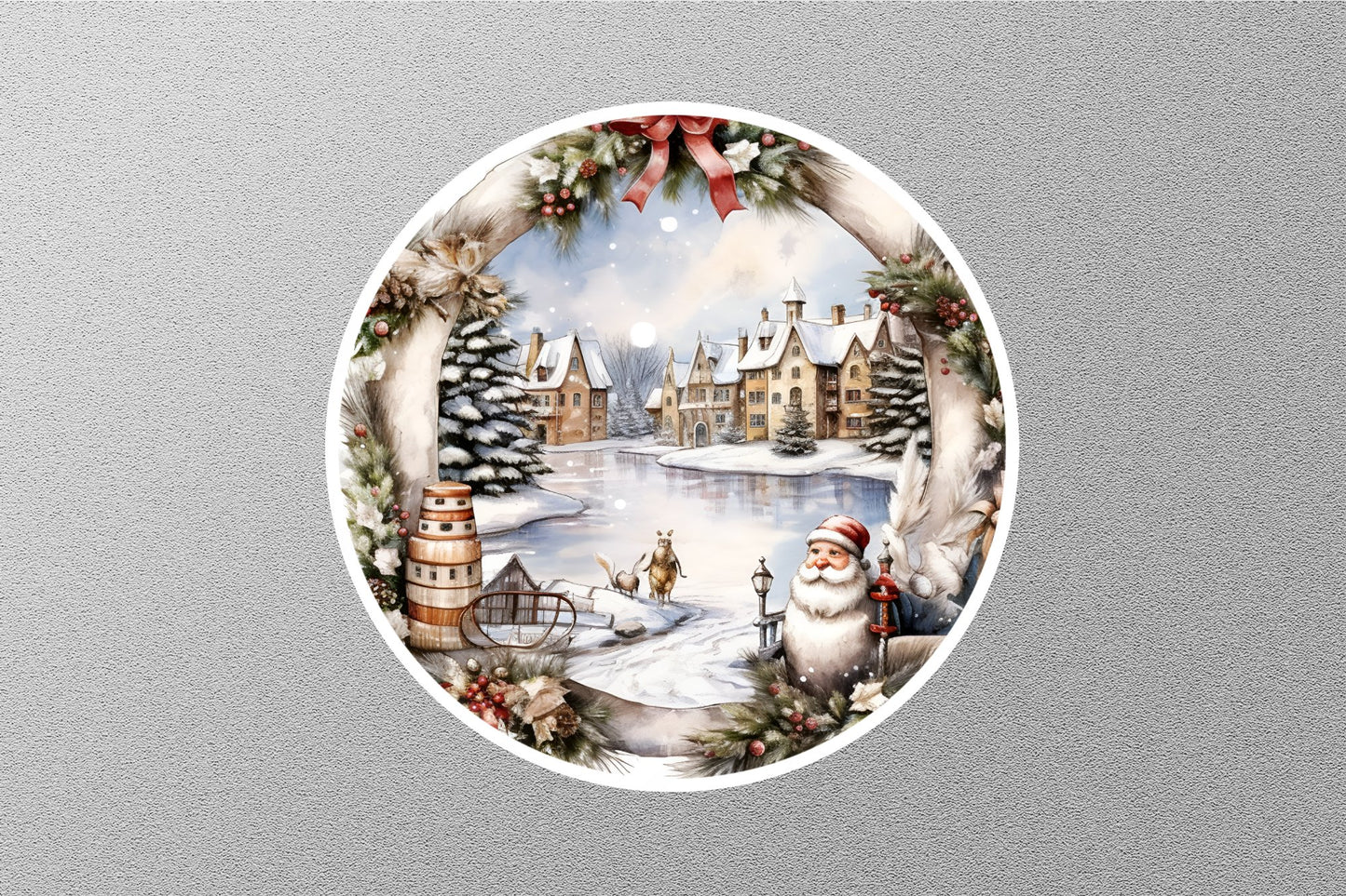 Wholesale Winter Scene With Snow Man Christmas Sticker