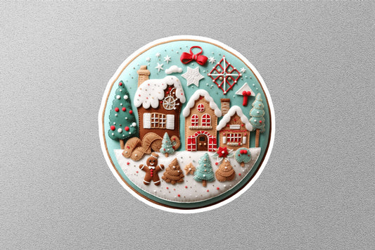 Jolly Gingerbread House Winter Holiday Sticker