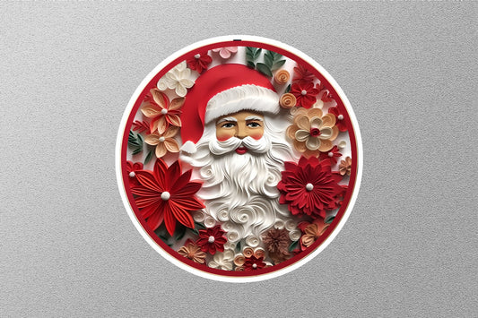 Santa Bow Holiday Christmas Sticker