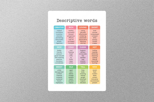 Descriptive Words Education Sticker
