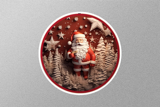 Awesome Santa With Head Christmas Sticker