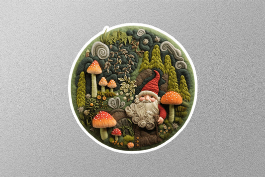 Santa Claus With Mushrooms Winter Holiday Sticker