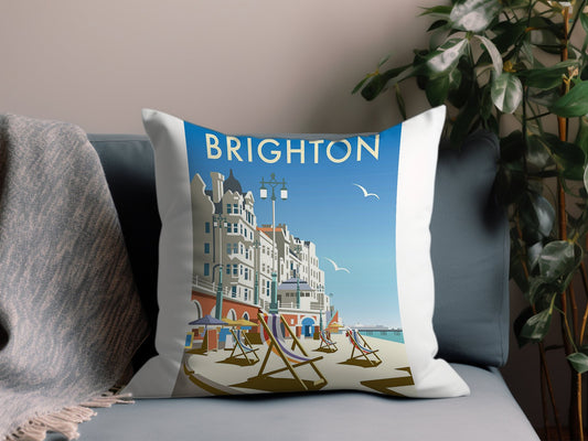 Vintage Brighton Throw Pillow
