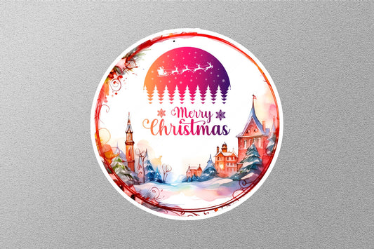 Santa Claus Glass Cabochon Christmas Sticker