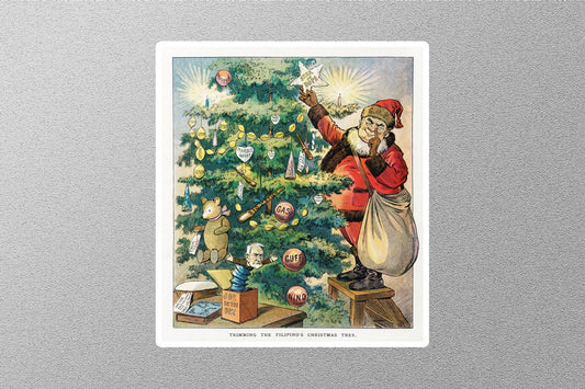 Wholesale Vintage Trimming the Filipinos Tree Christmas Sticker