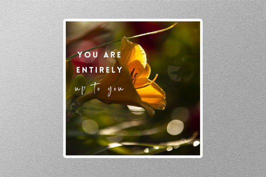You Are Entirely Up To You Inspirational Quote Sticker