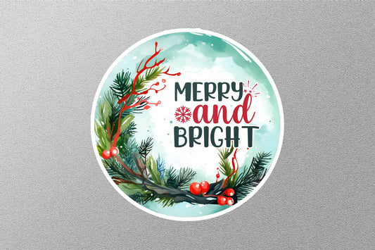 Merry And Bright Christmas Sticker