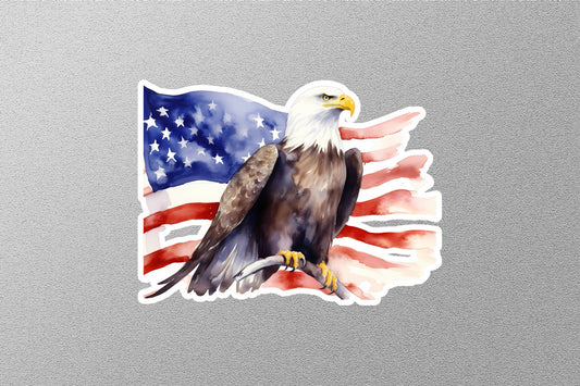 Eagle With American Flag Sticker