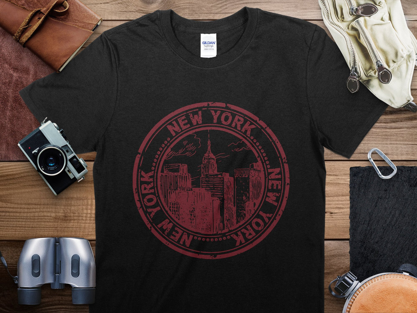 New York 1 Stamp Travel T-Shirt, New York 1 Travel Shirt