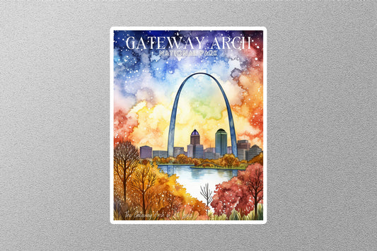 Vintage Gateway Arch National Park Travel Sticker