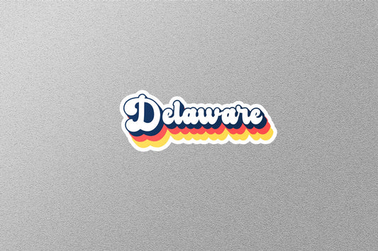 Retro Delaware State Sticker