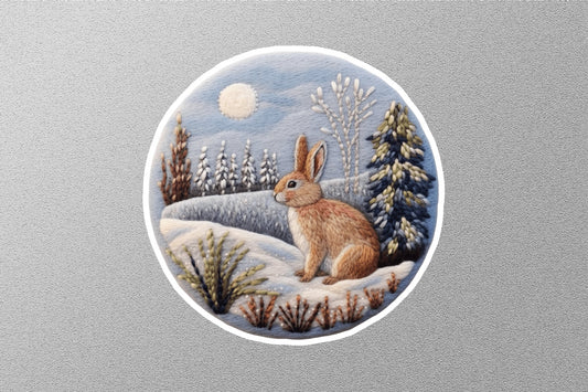 Cute Rabbit Winter Holiday Sticker