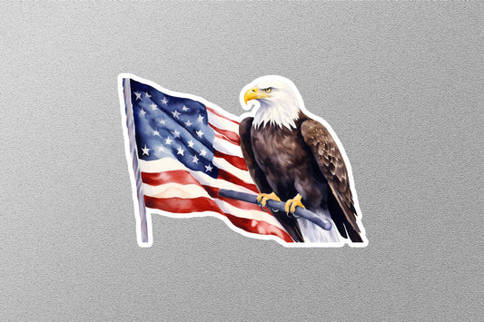 Eagle With American Flag Sticker