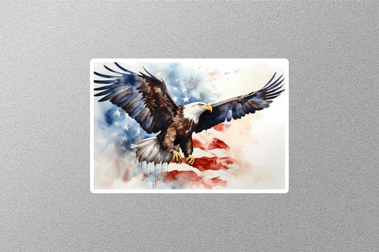 Eagle With American Flag Sticker