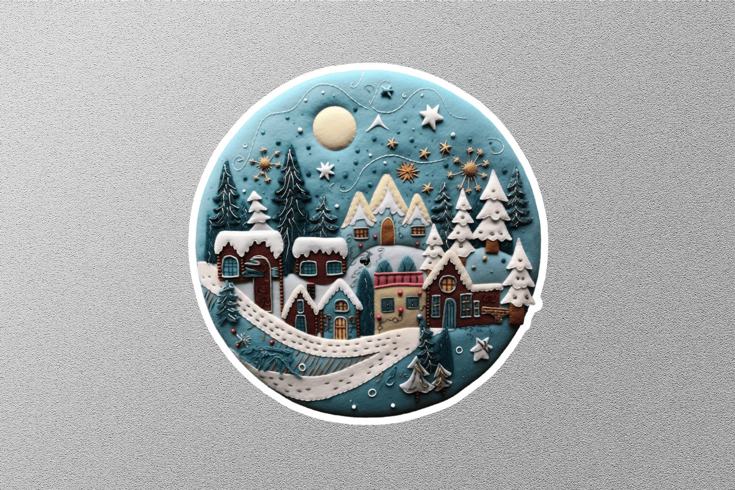Wholesale Snowy Village Winter Holiday Sticker