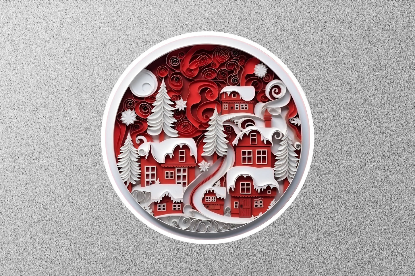 Santa Claus Snow Scape Christmas Sticker
