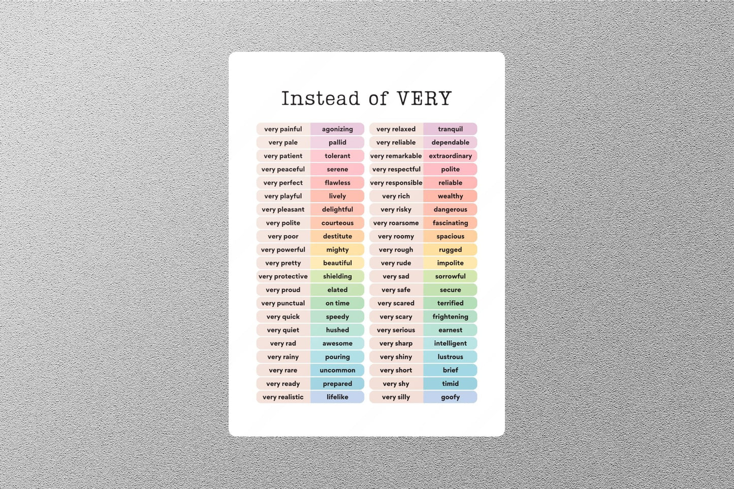 Instead of Very PASTEL 6 Education Sticker