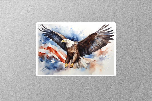 Eagle With American Flag Sticker