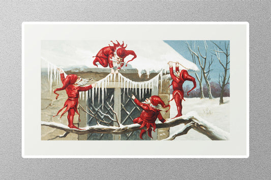 Wholesale Vintage Elves Hanging Christmas Sticker
