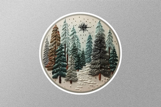 Peaceful Trees Christmas Cards Christmas Sticker