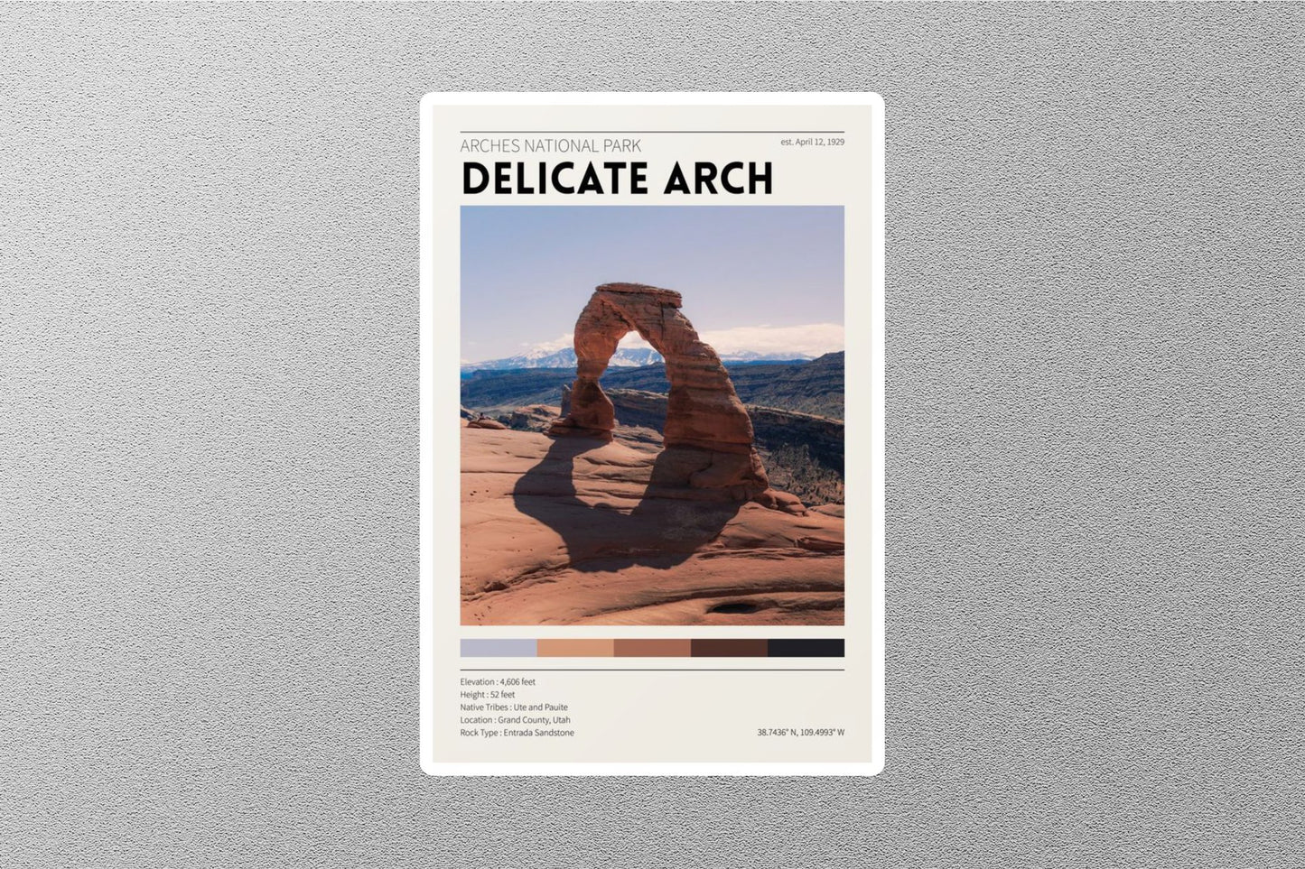 Delicate Arch Travel Sticker