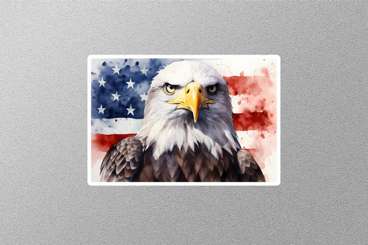 Eagle With American Flag Sticker