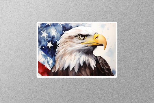 Eagle With American Flag Sticker