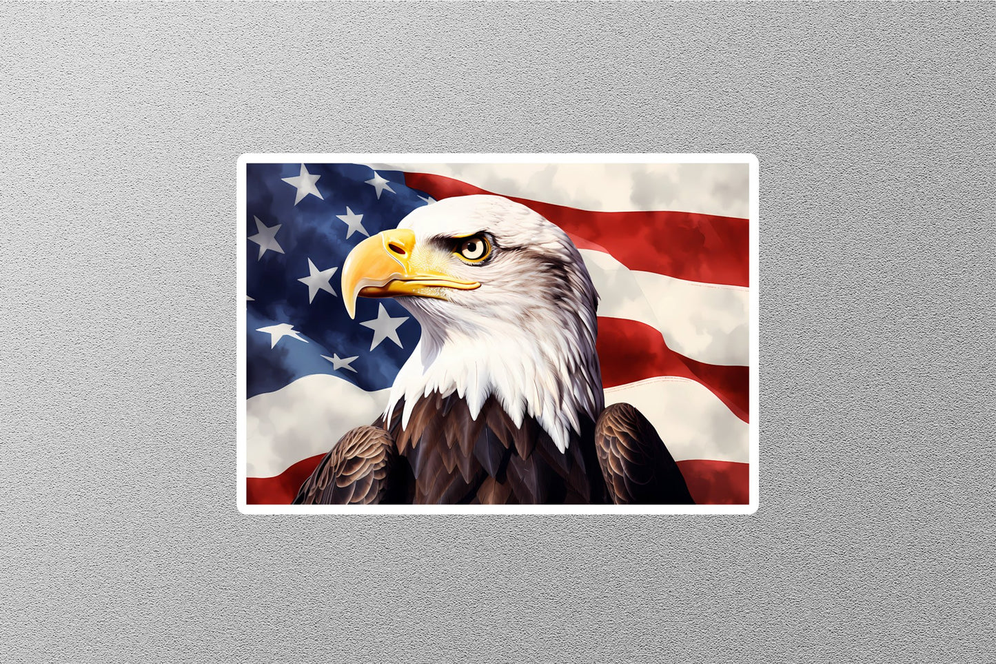 Eagle With American Flag Sticker