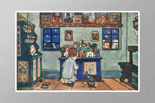 Wholesale Vintage Zdenek Guth Boy Christmas Sticker