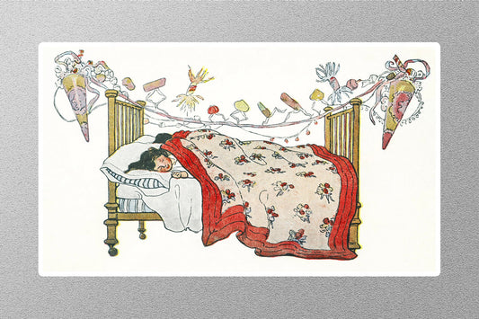 Wholesale Vintage Sleeping Kid Christmas Sticker