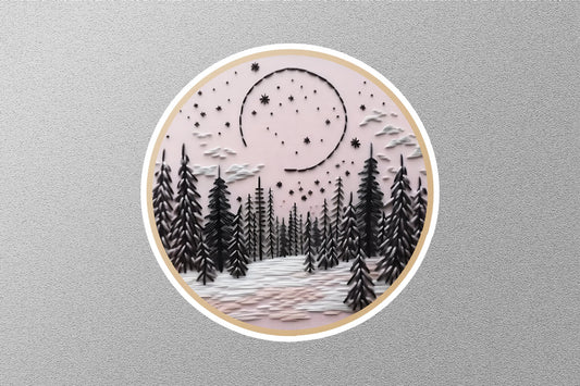 Forest Trees Christmas Sticker