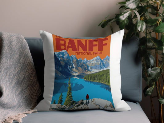 Vintage Banff Throw Pillow