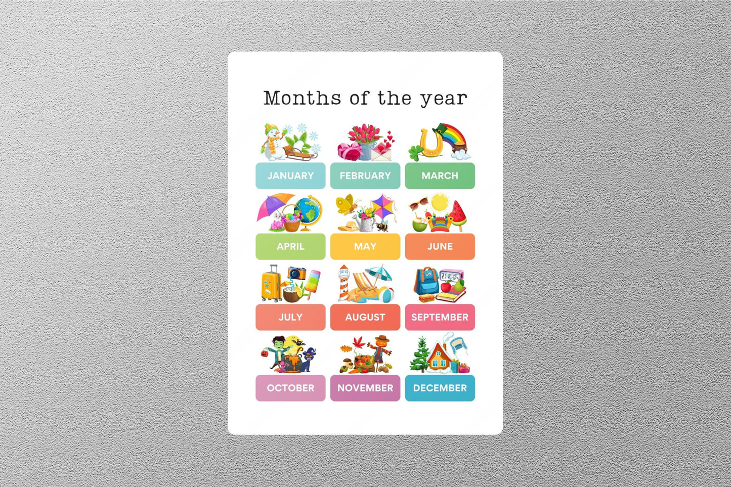 Months of the Year Education Sticker