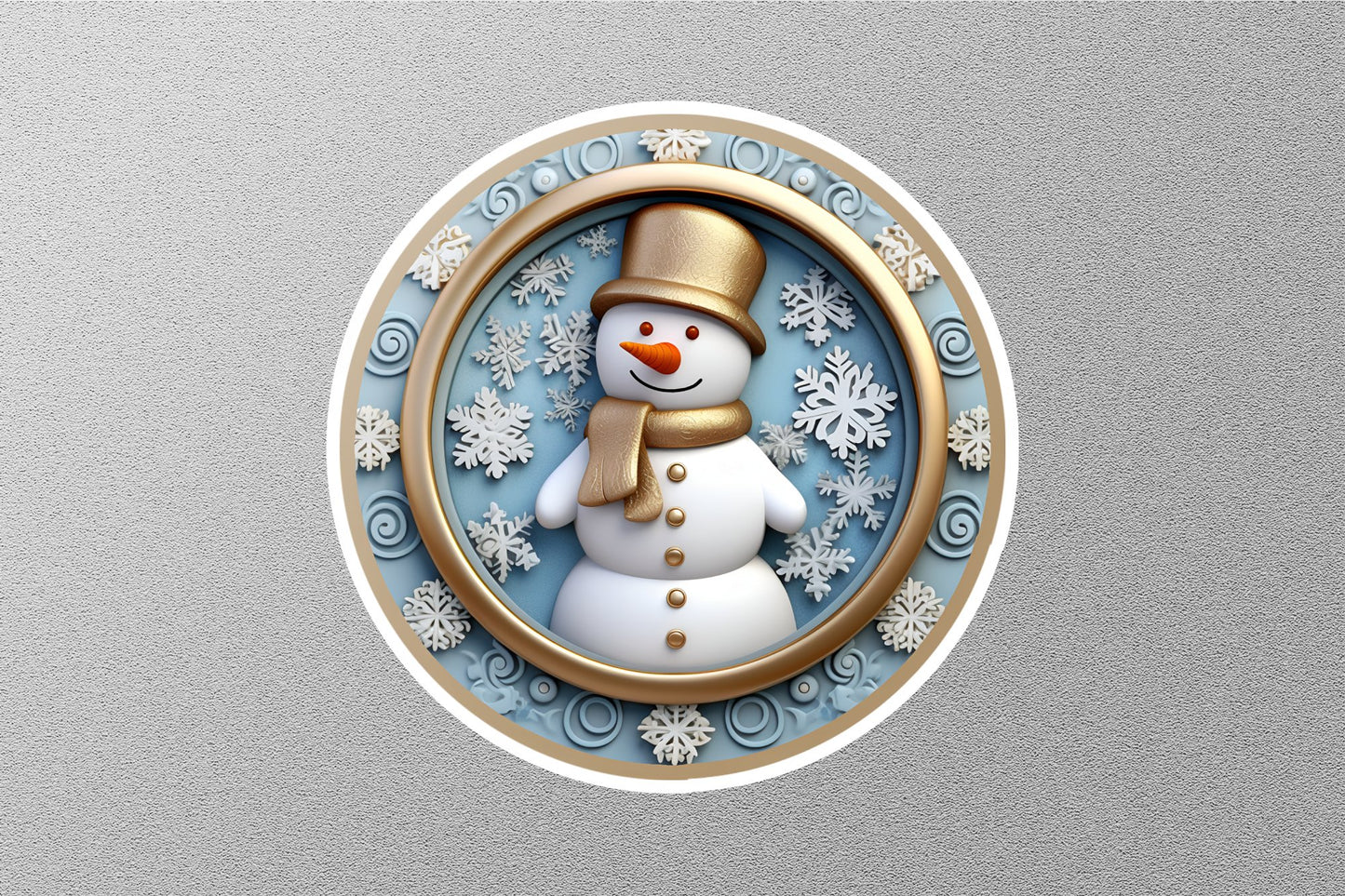 Snowman With Ornament Christmas Sticker