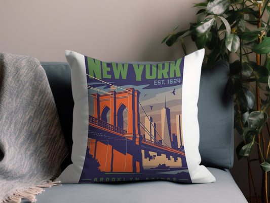 Vintage New York Throw Pillow
